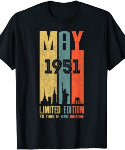 May 1951 70 Birthday 70 Year Old 1951 Birthday Vintage T-Shirt