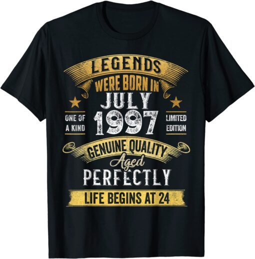 Legend Were Born in July 1997 24 Year Old 24 Birthday T-Shirt