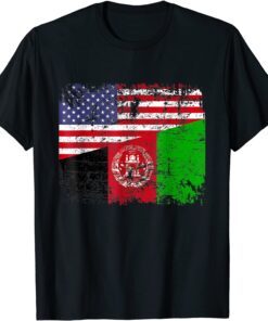 AFGHAN ROOTS Half American Flag USA AFGHANISTAN FLAG Shirt