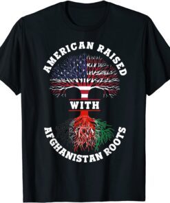 American Raised With Afghanistan Roots - Afghani USA Flag Gift Shirt