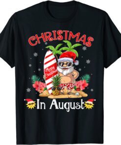 Christmas In August Summer Santa Beach Vacation T-Shirt