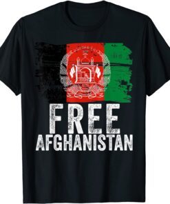 Free Afghanistan Vintage Afghanistan Flag Tee Shirt