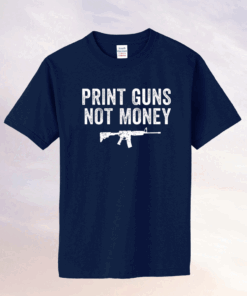 Print Guns Not Money Distressed Shirt