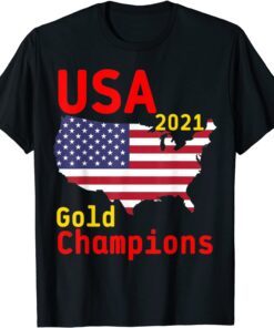 USA 2021 Gold Champions Football Team T-Shirt