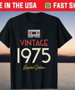 Vintage 1975 46th Birthday Cassette Tee Shirt