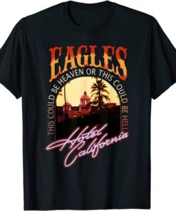 Vintage EAGLES Hotels Art Californias Band Music Legend Tee Shirt