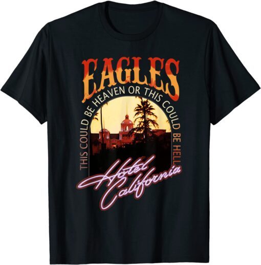 Vintage EAGLES Hotels Art Californias Band Music Legend Tee Shirt