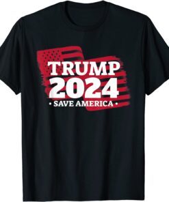 Trump 2024 Save America Again 45 47 MAGA Patriot Supporters T-Shirt