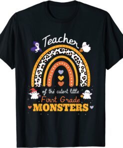 Rainbow Leopard teacher of The Cutest 1st grade monsters T-Shirt