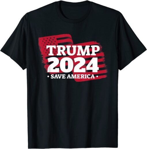 Trump 2024 Save America Again 45 47 MAGA Patriot Supporters T-Shirt