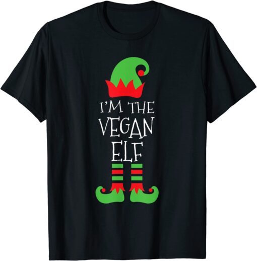 Matching Family Funny I'm The Vegan Elf Christmas T-Shirt