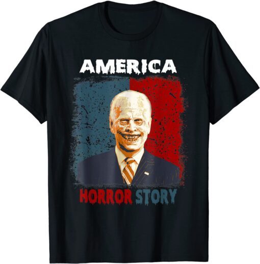 Biden Horror America Zombie Story Halloween Retro Vintage T-Shirt