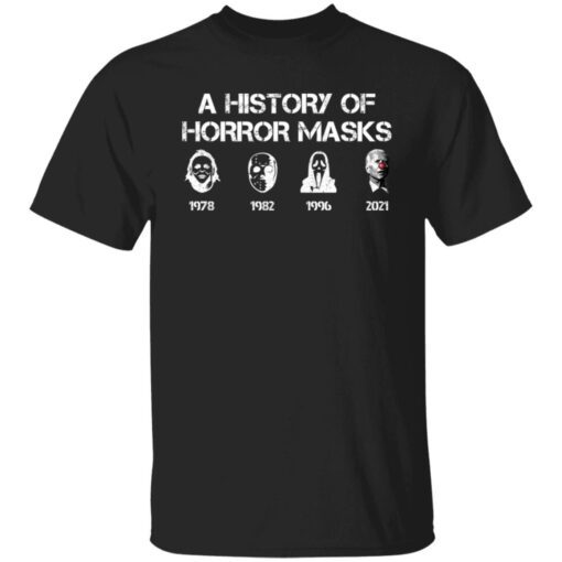 A History Of Horror Masks Halloween Biden Tee Shirt