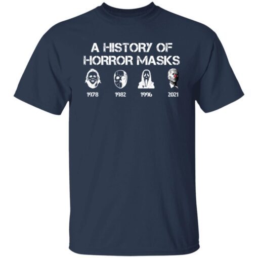 A History Of Horror Masks Halloween Biden Tee Shirt