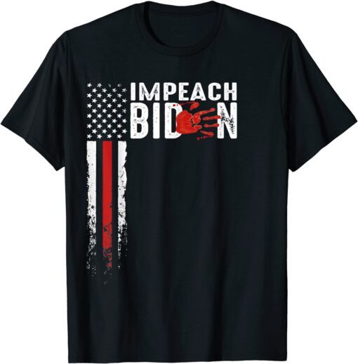 Anti Impeach Joe Biden USA Flag Tee Shirt