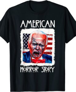 Biden Horror American Zombie Story Halloween Usa Flag Tee Shirt