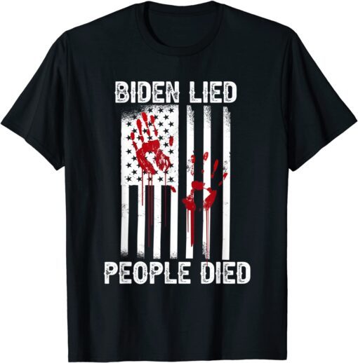 Biden Lied People Died - Anti Biden Republican USA Flag Classic Shirt