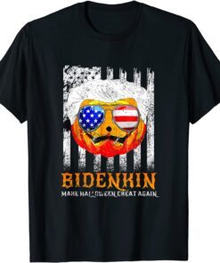 Biden Pumpkin Make Halloween Great Again Bidenkin USA Tee Shirt