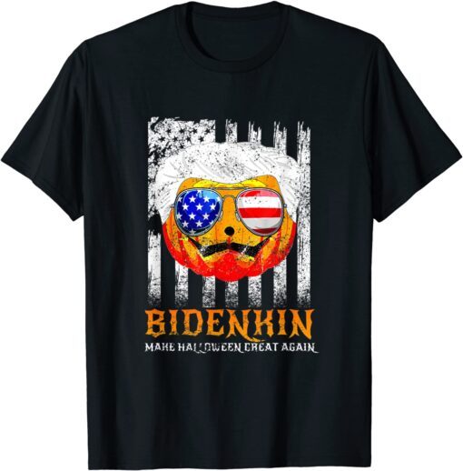 Biden Pumpkin Make Halloween Great Again Bidenkin USA Tee Shirt