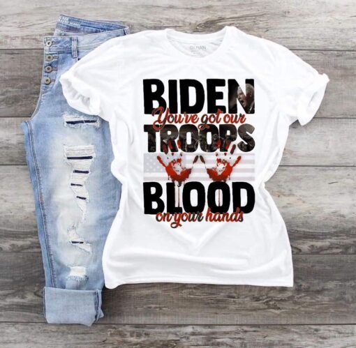 Blood on His Hands Flag Tee Shirt