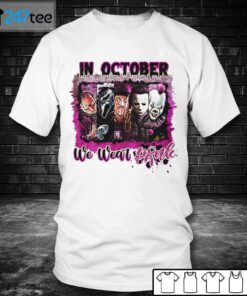 Friends In October We Wear Pink Halloween Gift Shirt