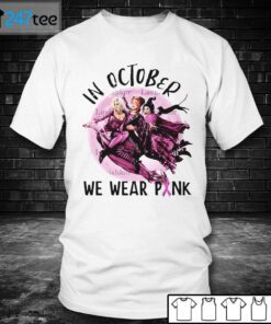Hocus Pocus In October We Wear Pink 2021 Halloween Tee Shirt