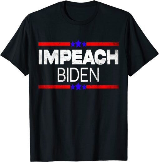 Impeach Joe Biden 46 American Flag Anti Biden Vintage Tee Shirt