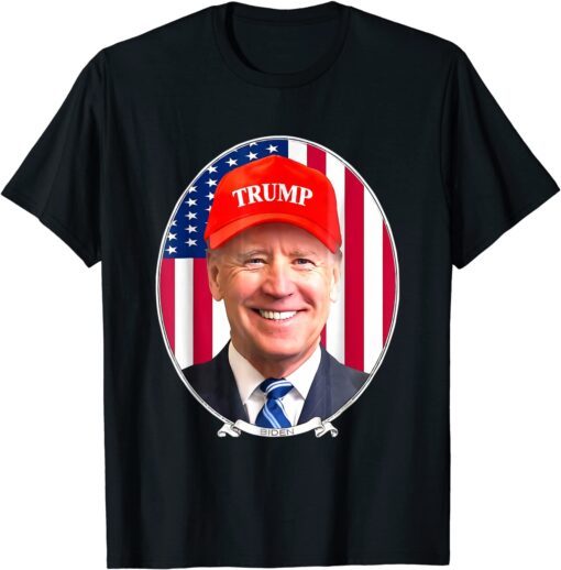 Joe Biden Wearing Hat Trump Tee Shirt