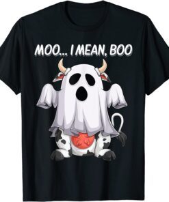 Moo I Mean Boo Ghost Cow Halloween Tee Shirt