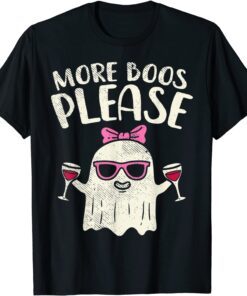 More Boos Please Wine Cute Ghost Halloween Drinking Lover Tee Shirt
