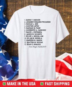 Never Forget Of Fallen Soldiers 13 Heroes Name 2021 T-Shirt