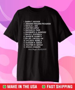 Never Forget Of Fallen Soldiers 13 Heroes Name Tee Shirt