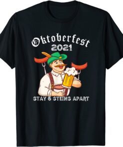 Oktoberfest 2021 6 Stein Apart Bavarian Munich Beer October Tee Shirt