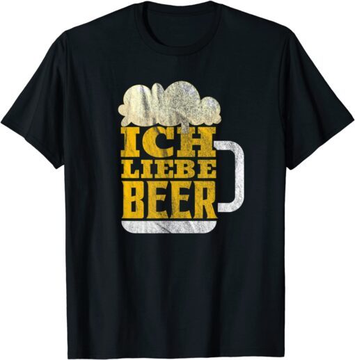 Oktoberfest Ich Love Beer Retro German Bavarian Festival Dri Tee Shirt