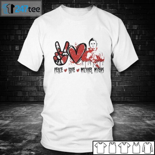 Peace Love Michael Myers Halloween Gift Shirt