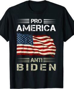 Pro America Anti Biden Not My President US Flag Tee Shirt