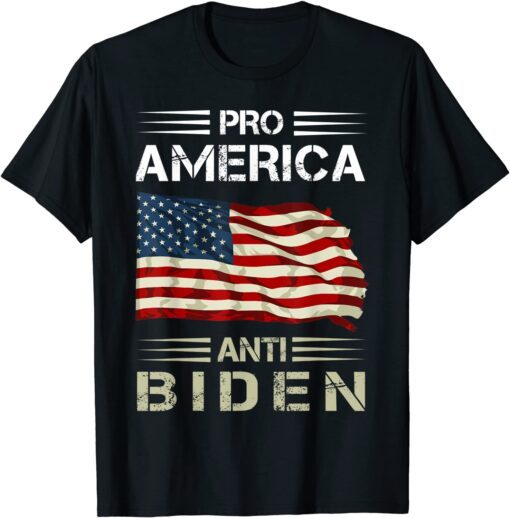 Pro America Anti Biden Not My President US Flag Tee Shirt