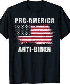 Pro America Anti Biden Vintage Retro Patriot US Flag T-Shirt