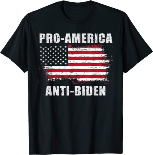 Pro America Anti Biden Vintage Retro Patriot US Flag T-Shirt