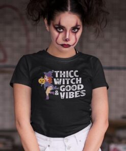 Red Head BBW Thicc Witch Good Vibes Halloween Classic Shirt