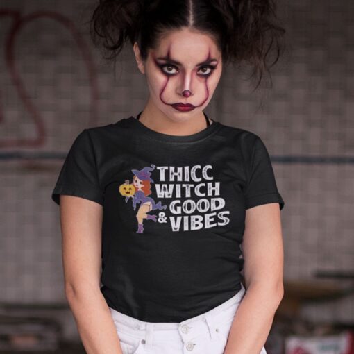 Red Head BBW Thicc Witch Good Vibes Halloween Classic Shirt