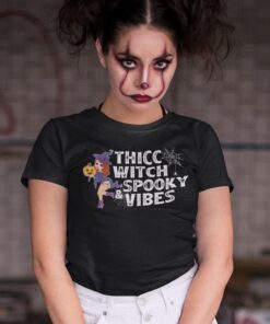 Red Head BBW Thicc Witch Spooky Vibes Tee Shirt