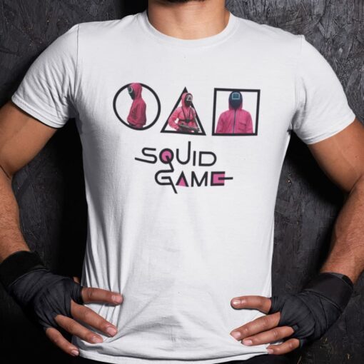 Squid Game Game Symbols Pink Guards Tee Shirt