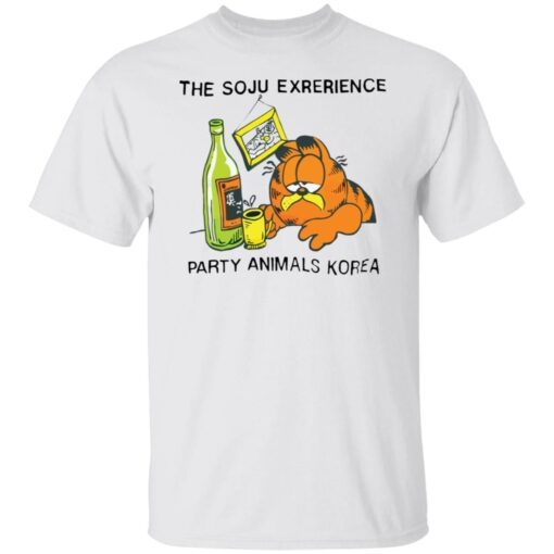 The soju exrerience party animals Korea Garfield Tee shirt