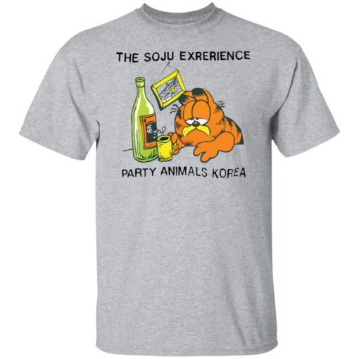 The soju exrerience party animals Korea Garfield Tee shirt