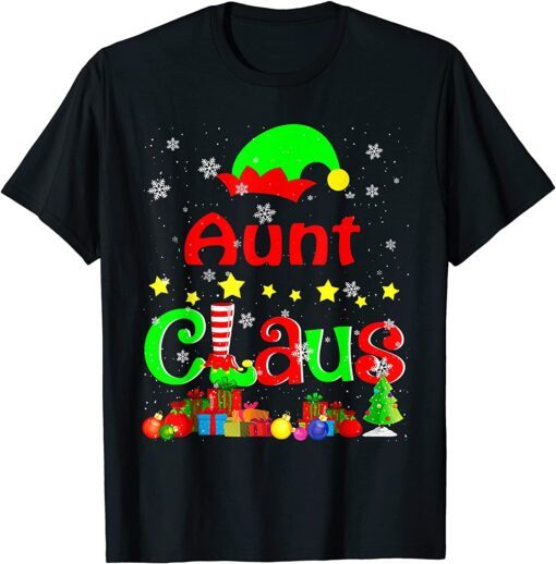 Aunt Claus Funny Christmas Elf Lover Matching Family Group Funny TShirt