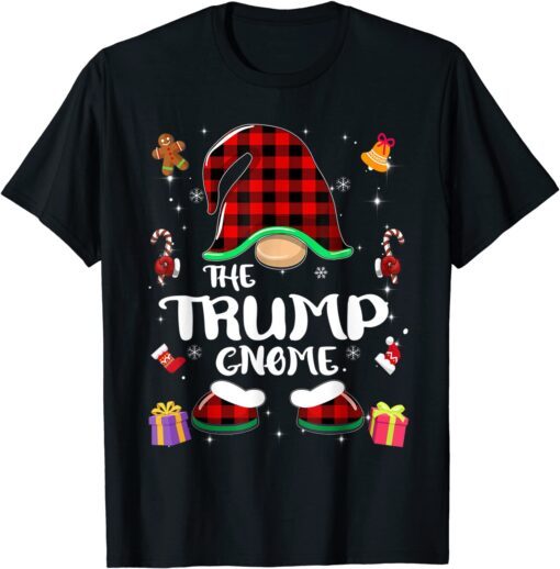 Trump Gnome Buffalo Plaid Red Matching Family Christmas Unisex TShirt