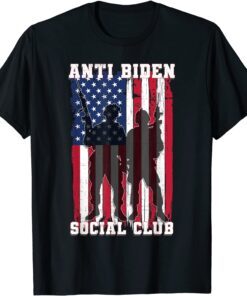 Anti Biden Social Club American Flag Retro Vintage T-Shirt