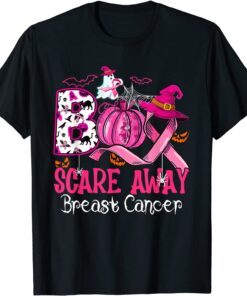 2021 Boo Scare Away Breast Cancer Pink Ribbon Spider Halloween T-Shirt