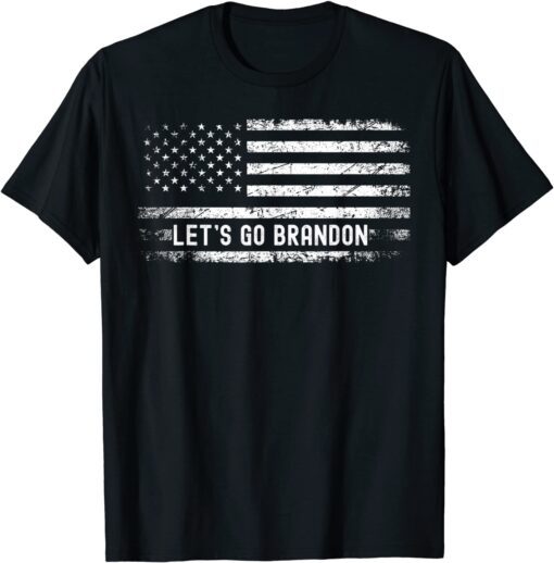 Anti Biden 2021 Let's Go Brandon Flag Sunglasses T-Shirt